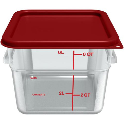 Squares Polycarbonate Food Storage Container, 6 Qt, 8.75 X 8.75 X 7.31, Clear, Plastic