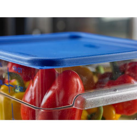 Squares Food Storage Container Lid, 11.38 X 11.38 X 0.63, Blue, Plastic