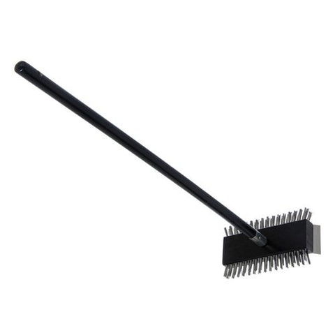 Sparta Broiler Master Grill Brush And Scraper With Handle, Metal Bristles, 30.5" Black Wood Handle