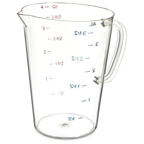 Commercial Measuring Cup, 1 Gal, Plastic, Clear