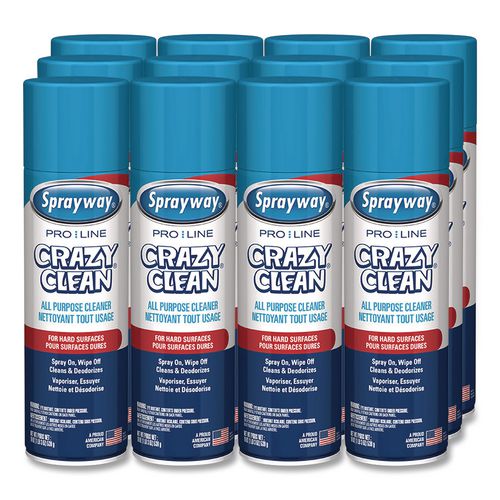 Crazy Clean, Unscented, 19 Oz Aerosol Spray, 12/carton