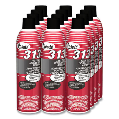 313 Fast Tack Upholstery Adhesive, 12 Oz Aerosol Spray, Dries Clear, Dozen