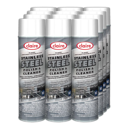 Stainless Steel Polish And Cleaner, Lemon Scent, 15 Oz Aerosol Spray
