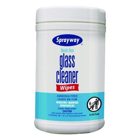 Glass Cleaner Wipes, 1-ply, 10 X 12, White, 6/carton
