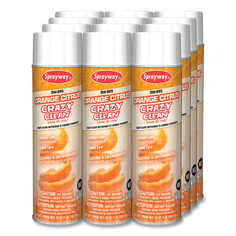 Orange Citrus Crazy Clean, Orange Scent, 19 Oz Aerosol Spray, Dozen