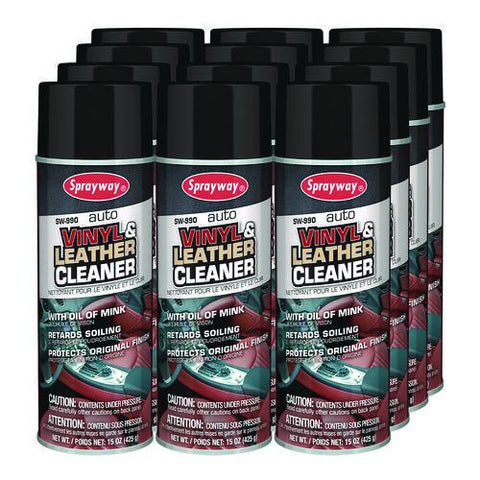 Vinyl And Leather Cleaner, Leather Scent, 15 Oz Aerosol Spray, 12/carton