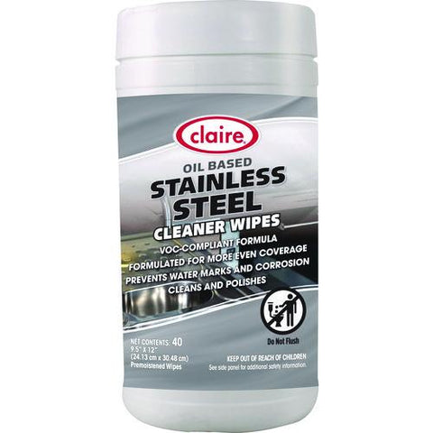 Stainless Steel Cleaner Wipes, 9.5 X 12, Citrus, Purple, 40 Wipes/canister, 6 Canisters/carton