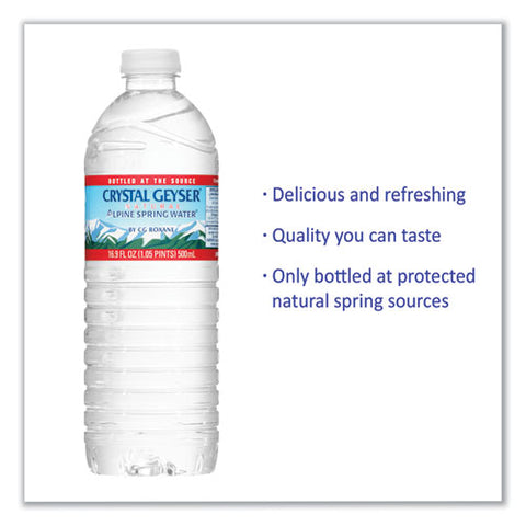 Natural Alpine Spring Water, 16.9 Oz Bottle, 24/carton