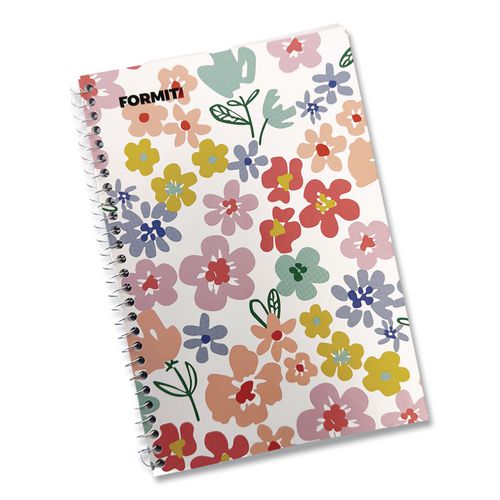 Notebook, Floral Design, 1-subject, Wide/legal Rule, Pink/yellow/green, (70) 8.75 X 6 Sheets