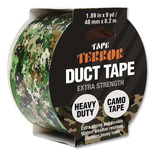 Camo Duct Tape, 3" Core, 1.89" X 9 Yds, Green Camo