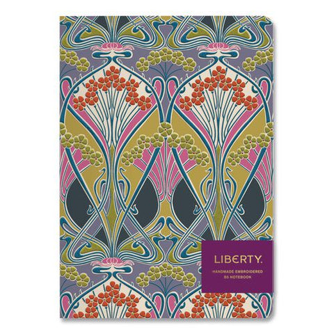 Liberty London Embroidered Cover Journal, Ianthe Bloom Artwork, Medium/college Rule, Multicolor Cover, (50) 10 X 7 Sheets