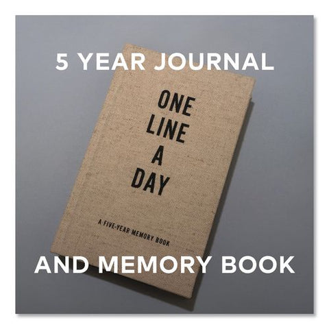 Guided Journal: One Line A Day, A Five-year Memory Book, Tan Cover, (372) 6.12 X 3.75 Sheets