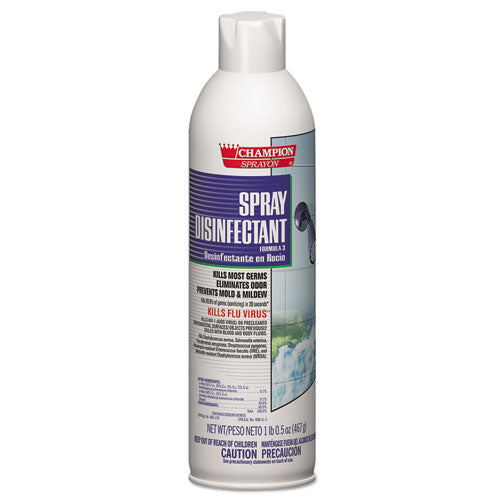 Champion Sprayon Spray Disinfectant, 16.5 Oz Aerosol Spray, 12/carton