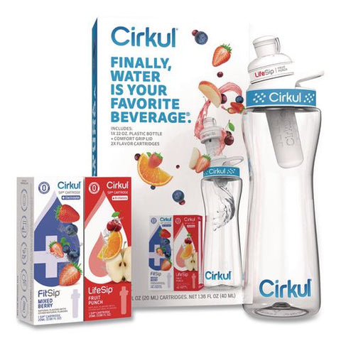 Flavor Water Bottle Kit, 22 Oz, Clear