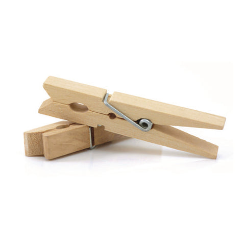 Wood Spring Clothespins, 3.38" Length, Natural, 50/pack