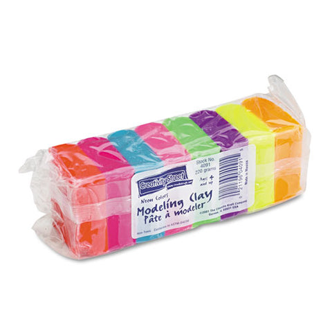 Modeling Clay Assortment, 27.5 G Of Each Color, Assorted Neon, 220 G