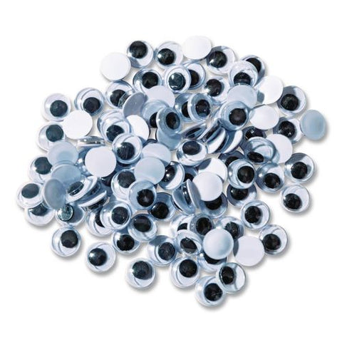 Wiggle Eyes, 0.39", Black, 50/pack