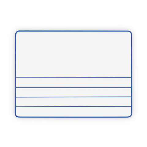 Dry Erase Student Boards, Ruled For Handwriting Practice, 12" X 9", Blue/white Surface, 10/set