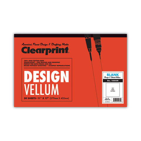 Design Vellum Paper, 16 Lb Bristol Weight, 11 X 17, Translucent White, 50/pad