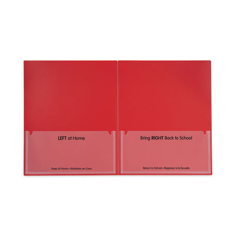 Classroom Connector Folders, 11 X 8.5, Red, 25/box