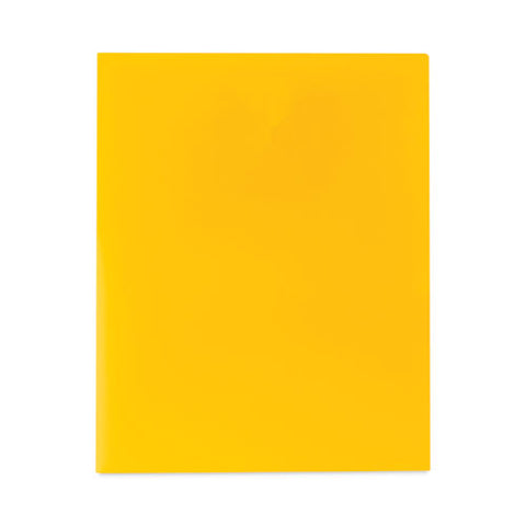 Two-pocket Heavyweight Poly Portfolio Folder, 11 X 8.5, Yellow, 25/box