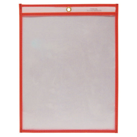 Reusable Dry Erase Pockets, 9 X 12, Neon Red, 30/pack