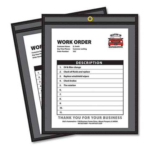 Shop Ticket Holders, Stitched, One Side Clear, 75 Sheets, 9 X 12, 25/box