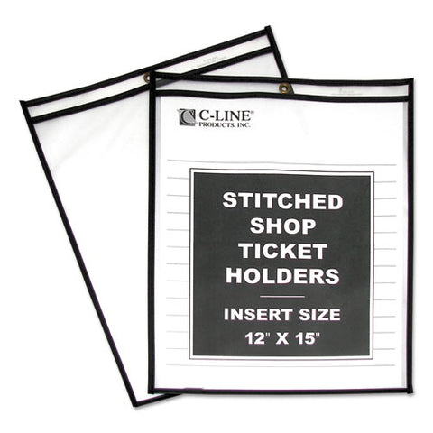 Shop Ticket Holders, Stitched, Both Sides Clear, 75", 12 X 15, 25/bx