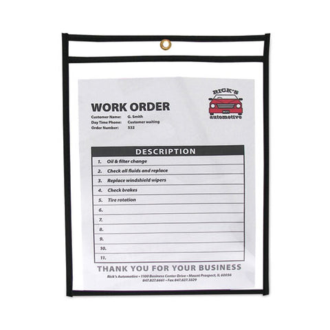 Shop Ticket Holders, Stitched, Both Sides Clear, 75 Sheets, 9 X 12, 25/box