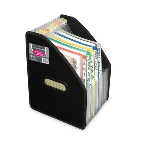 Vertical Expanding File, 10" Expansion, 13 Sections, 1/12-cut Tabs, Letter Size, Black