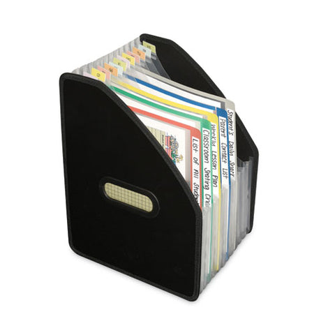 Vertical Expanding File, 10" Expansion, 13 Sections, 1/12-cut Tabs, Letter Size, Black