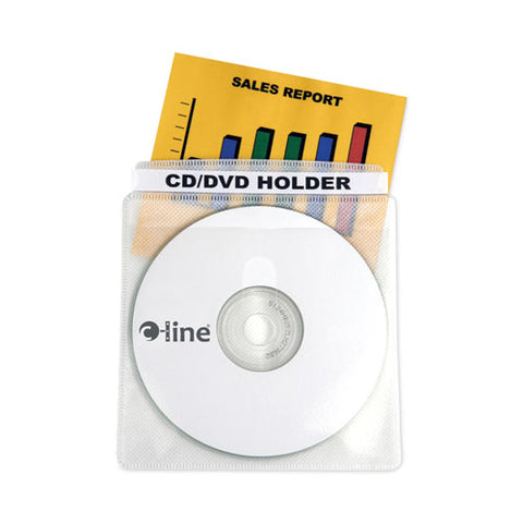 Deluxe Individual Cd/dvd Holders, 2 Disc Capacity, Clear/white, 50/box