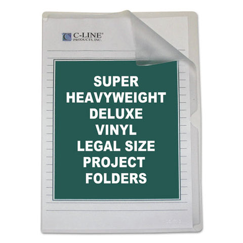 Deluxe Vinyl Project Folders, Legal Size, Clear, 50/box