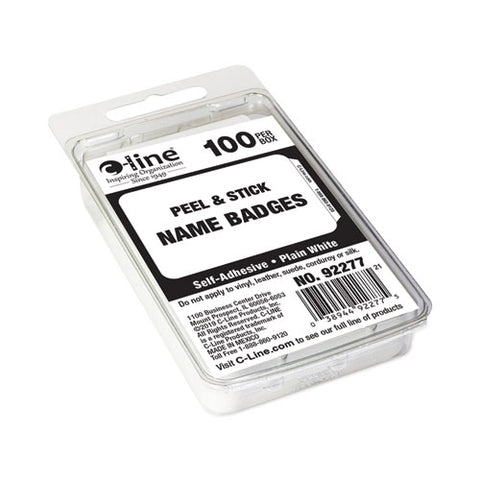 Self-adhesive Name Badges, 3.5 X 2.25, White, 100/box