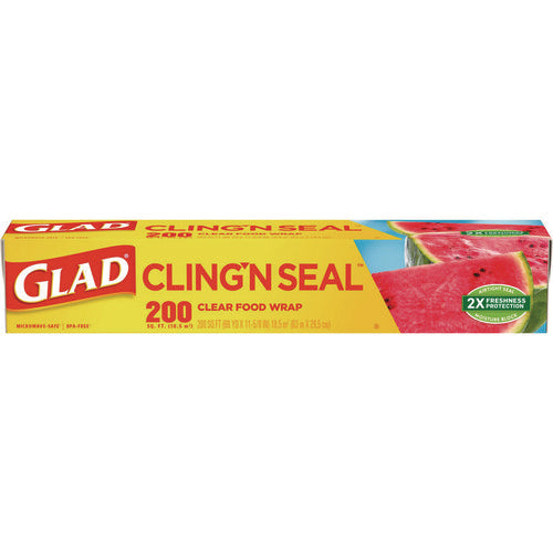 Cling'n Seal Plastic Food Wrap, 200 Square Foot Roll, Clear