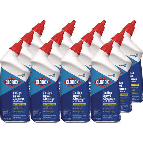 Toilet Bowl Cleaner With Bleach, Fresh Scent, 24 Oz Bottle, 12/carton