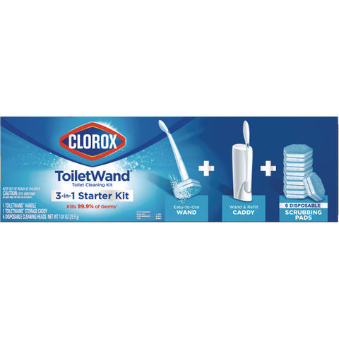 Toiletwand Disposable Toilet Cleaning System: Handle, Caddy And Refills, White