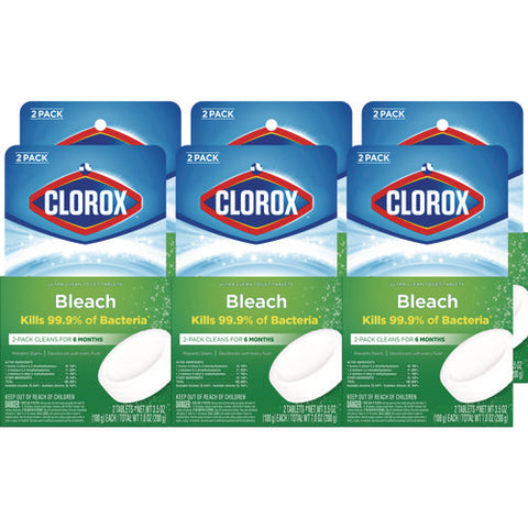 Ultra Clean Toilet Tablets Bleach, 3.5 Oz Tablet, 2/pack, 6 Packs/carton