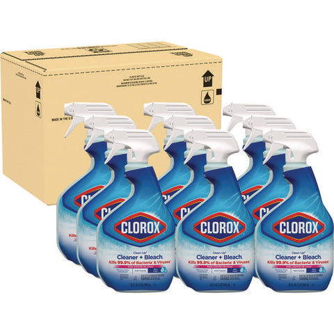 Clean-up Cleaner + Bleach, 32 Oz Spray Bottle, Rain Clean Scent, 9/carton