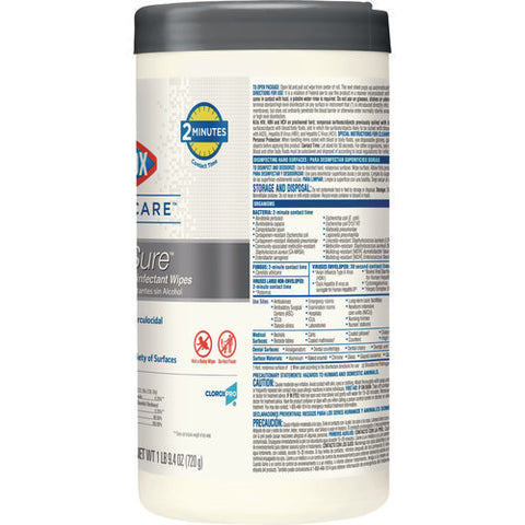 Versasure Cleaner Disinfectant Wipes, 1-ply, 6.75 X 8, Fragranced, White, 150/canister, 6 Canisters/carton