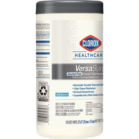 Versasure Cleaner Disinfectant Wipes, 1-ply, 6.75 X 8, Fragranced, White, 150/canister, 6 Canisters/carton