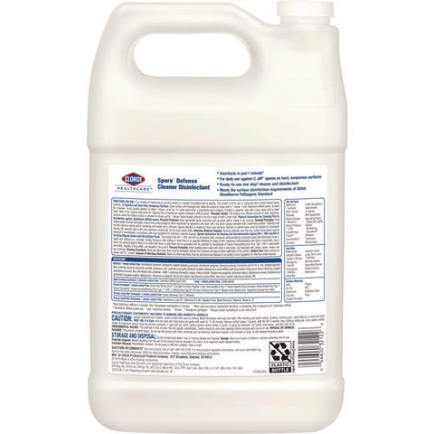 Spore Defense Cleaner Disinfectant, Closed System, 1 Gal Refill Bottle, 4/carton