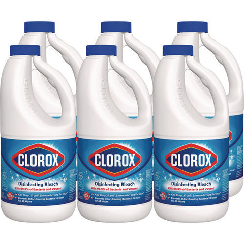 Concentrated Regular Disinfecting Bleach, 43 Oz Bottle, 6/carton