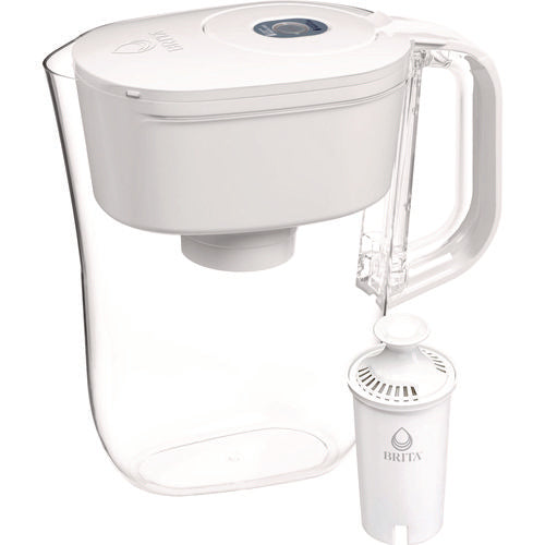 Small 6-cup Water Filter Pitcher With 1 Standard Filter, Bright White/clear