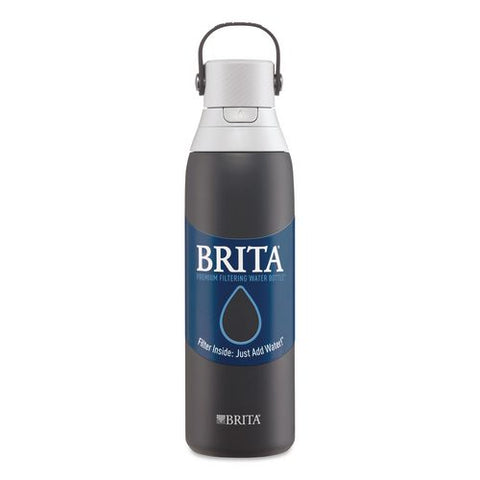 Stainless Steel Filtered Water Bottle. 20 Oz, Carbon