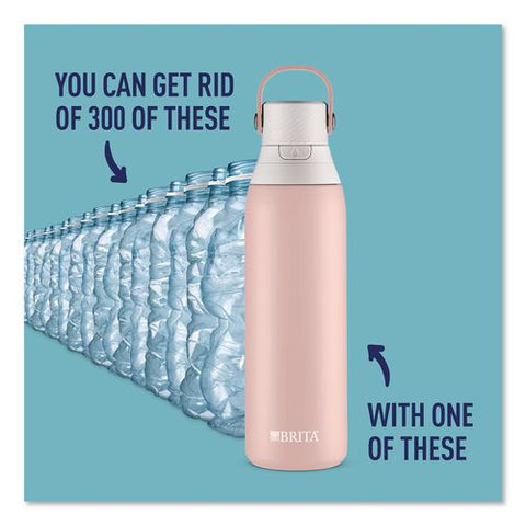 Stainless Steel Filtered Water Bottle, 20 Oz, Rose