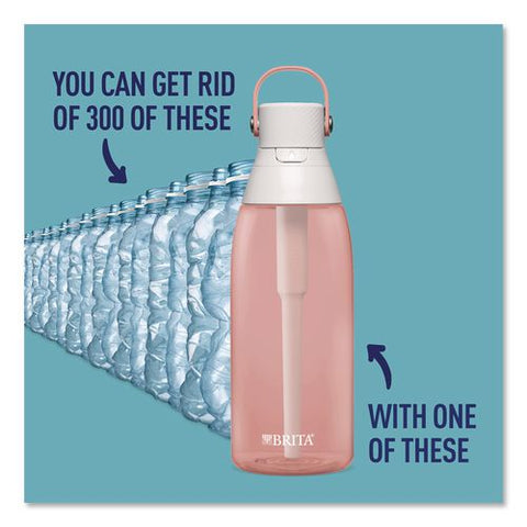 Plastic Filtered Water Bottle, 36 Oz, Blush