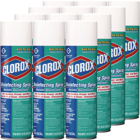 Disinfecting Spray, Fresh, 19 Oz Aerosol Spray, 12/carton