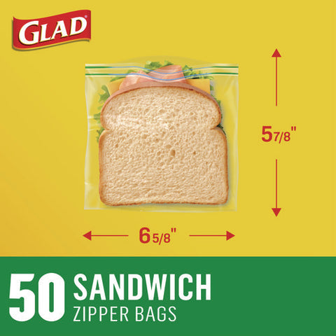 Zipper Food Storage Sandwich Bags, 6.63 X 9.88 X 8, Clear, 50 Bags/box, 12 Boxes/carton