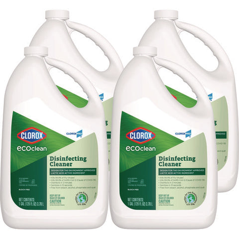 Clorox Pro Ecoclean Disinfecting Cleaner, Unscented, 128 Oz Refill Bottle, 4/carton